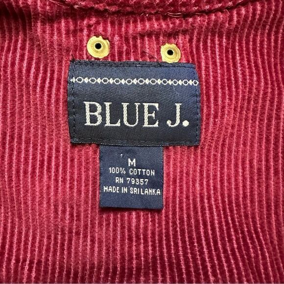 Blue J. 100% Cotton Corduroy Burgundy Button Down Sleeveless Dress - Picture 10 of 12